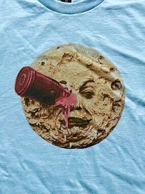 Trip to Moon color blue size Large Unisex T-shirt